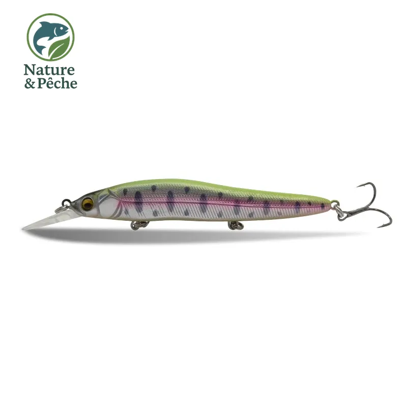 Minnow KES Fishing DW0015 – 110 mm / 14 g, slow floating, leurre dur pour brochet, sandre & bar