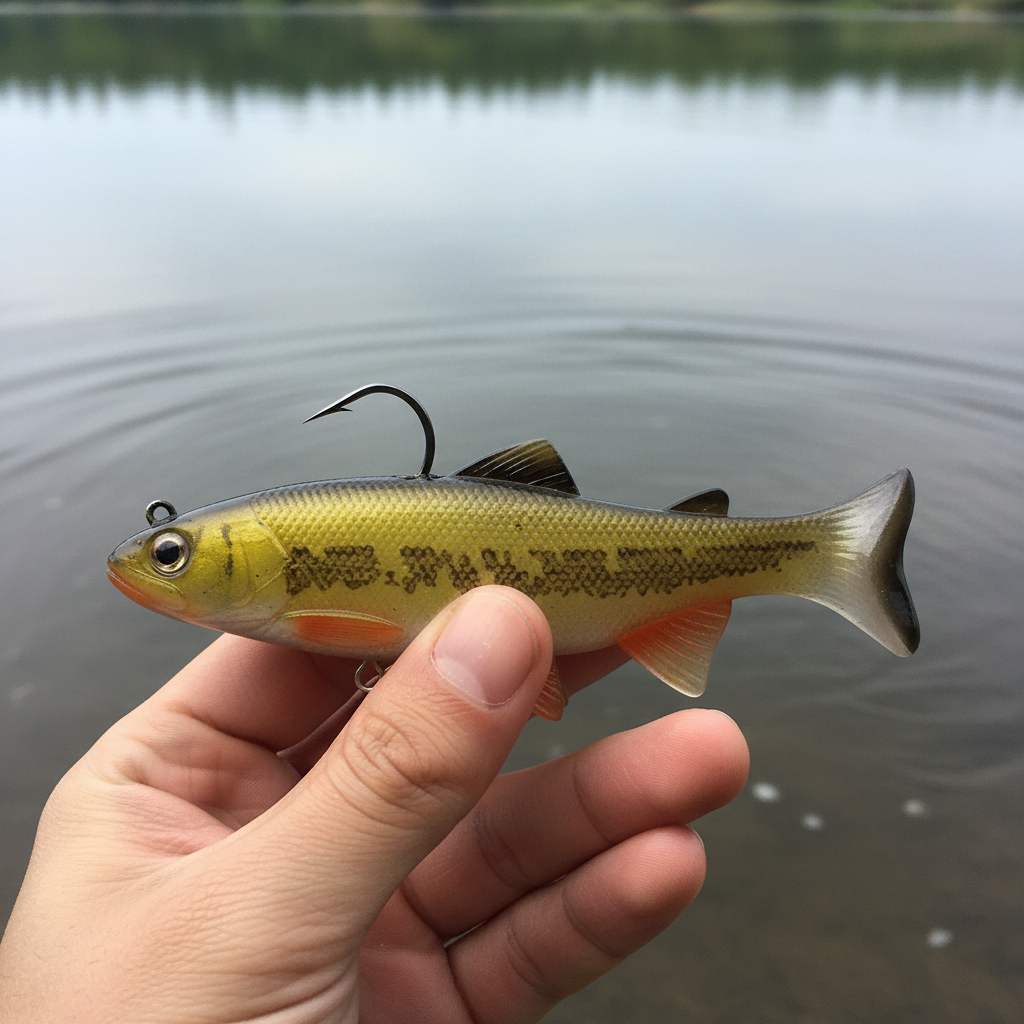 Pack Leurres Souples Brochet – 4 Swimbaits MEREDITH Sélection Nature & Pêche