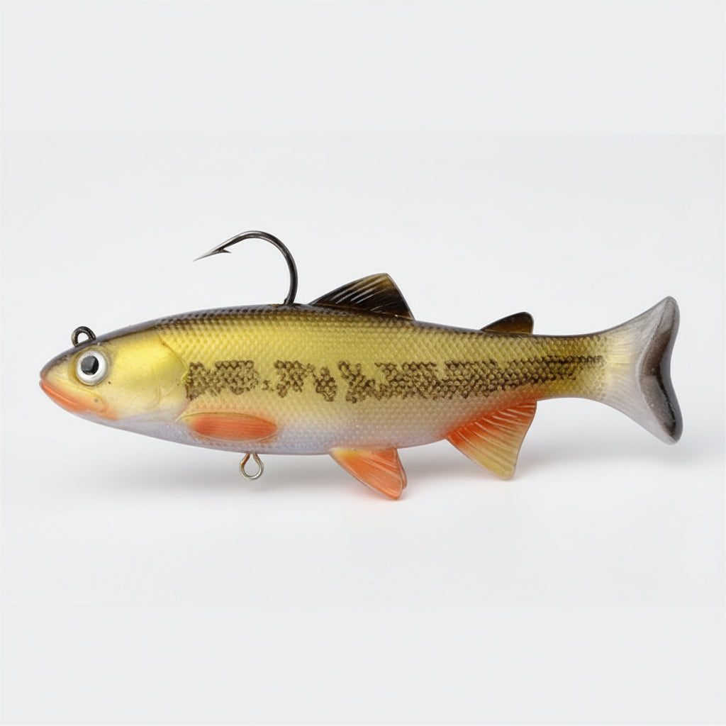 Pack Leurres Souples Brochet – 4 Swimbaits MEREDITH Sélection Nature & Pêche