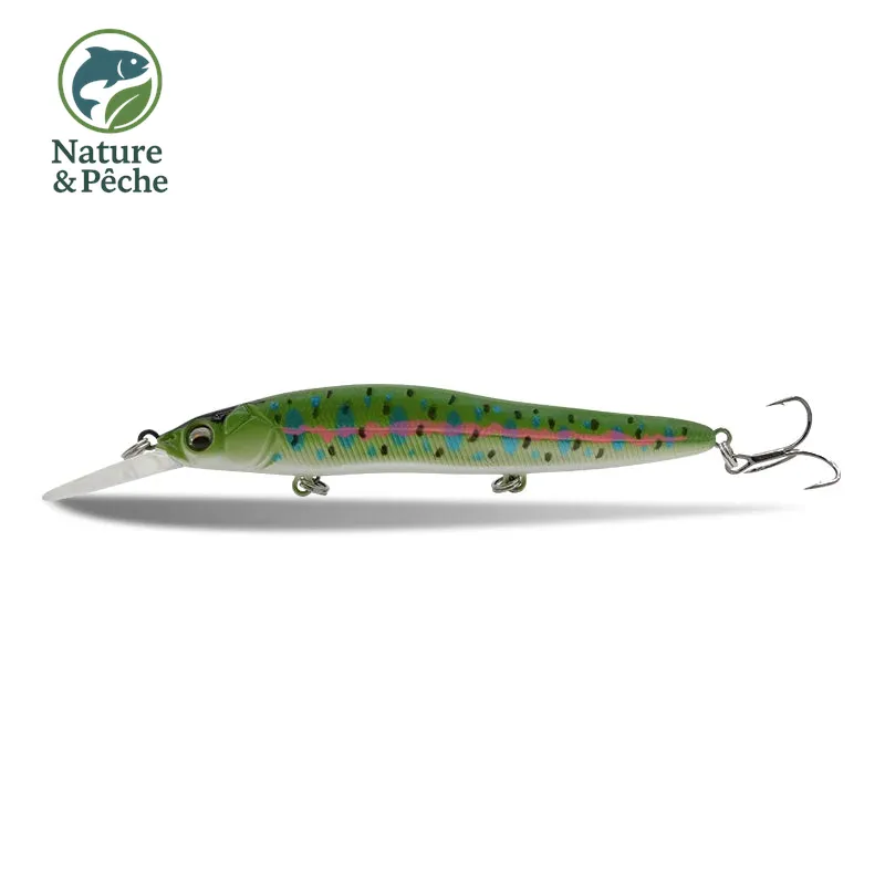 Minnow KES Fishing DW0015 – 110 mm / 14 g, slow floating, leurre dur pour brochet, sandre & bar