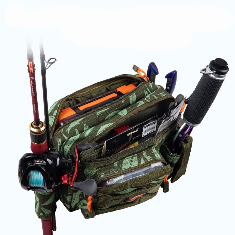 Sac de pêche KINGDOM 1000D – Sac banane waterproof grande capacité 31x18x16 cm