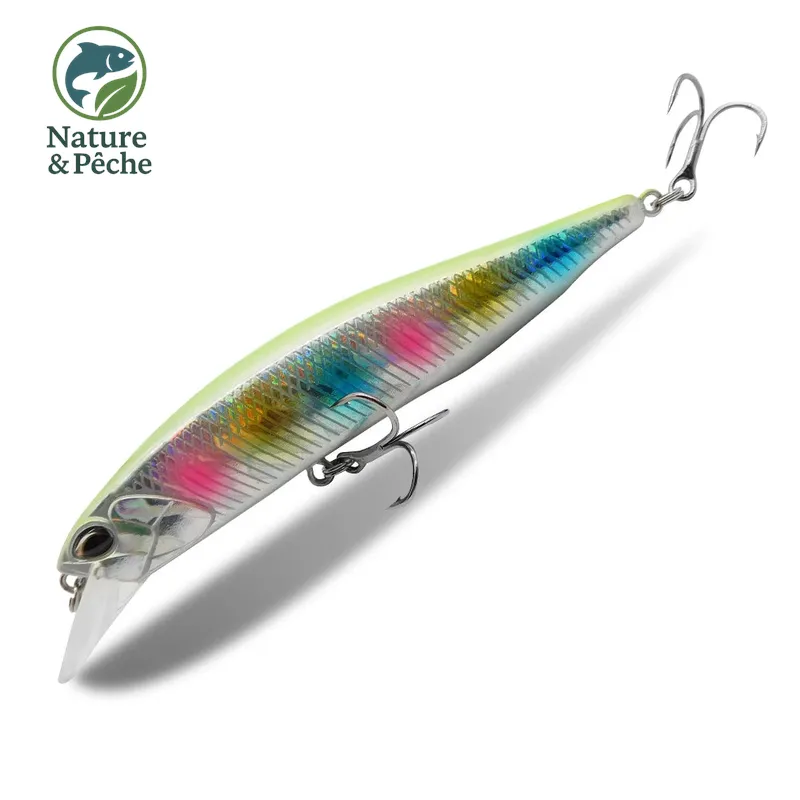 Minnow KES Fishing SPW100 – 100 mm / 16 g, suspending 0.8–1.5 m, leurre dur brochet, sandre & bar