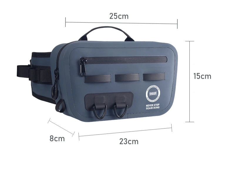 Sac de pêche KINGDOM IPX8 – Étanche, multifonction, porté épaule/ceinture/jambe, grande capacité 420D TPU