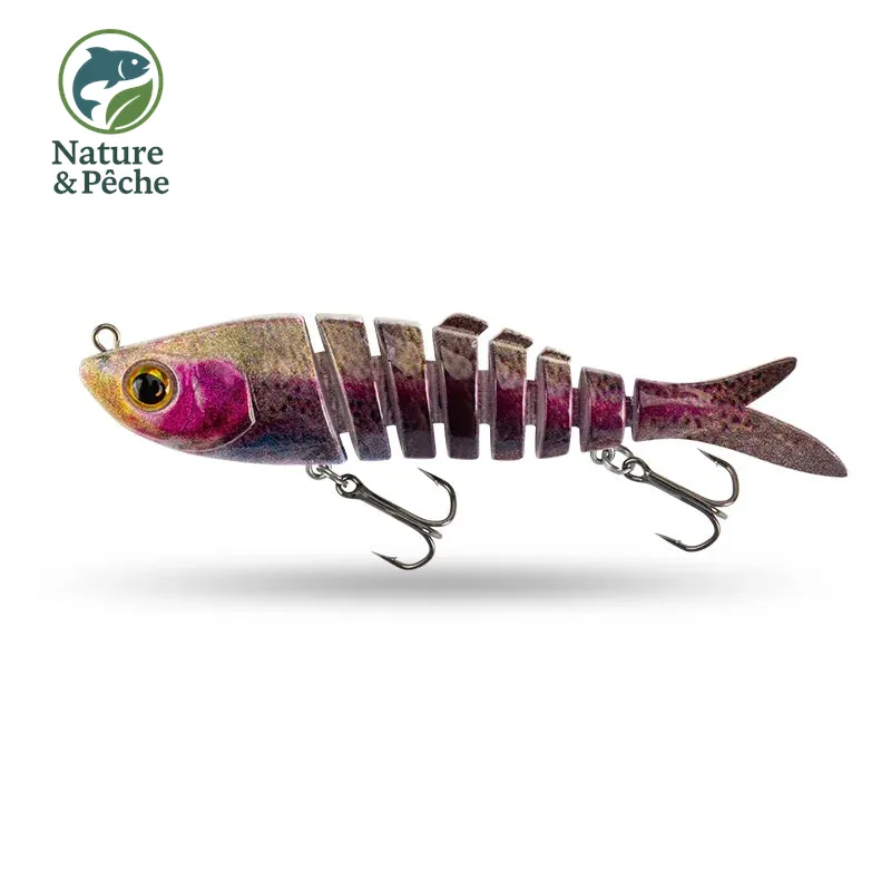 Leurre Articulé KINGDOM 90 mm – 8 Sections, 10 g, nage réaliste pour carnassiers d’eau douce & mer
