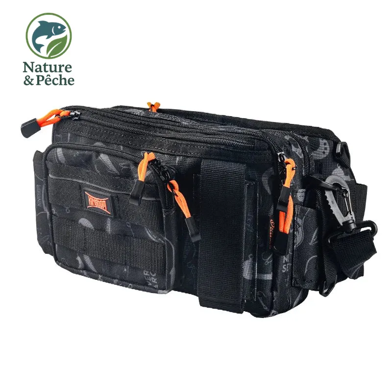 Sac de pêche KINGDOM 1000D – Sac banane waterproof grande capacité 31x18x16 cm