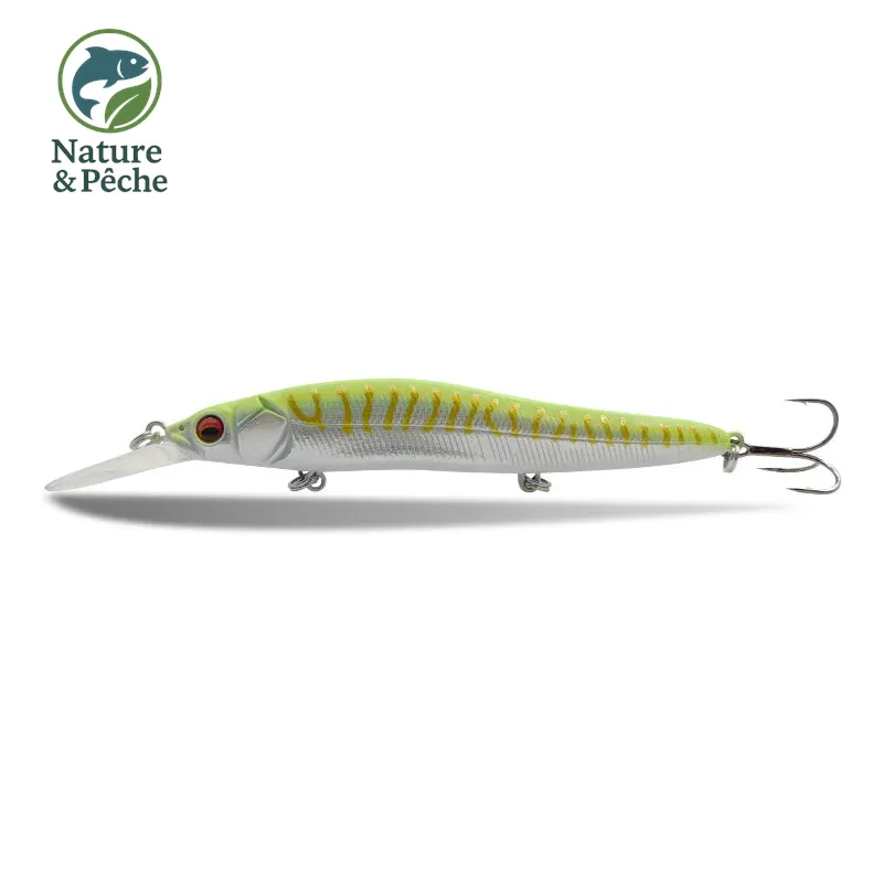 Minnow KES Fishing DW0015 – 110 mm / 14 g, slow floating, leurre dur pour brochet, sandre & bar