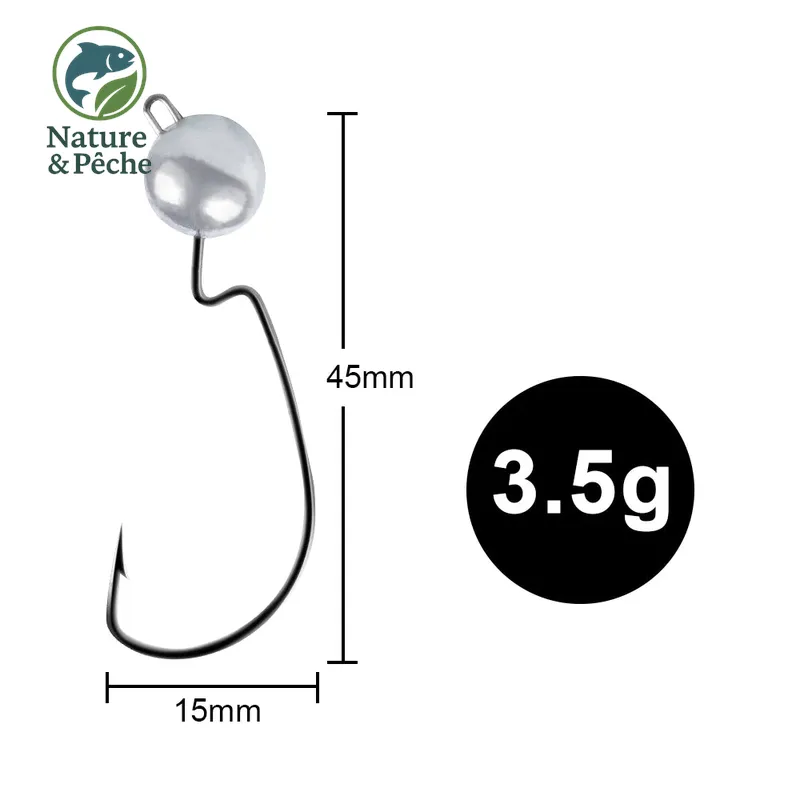 Pack de 6 têtes plombées KESFishing JH006 – Hameçon renforcé pour leurres souples (mer & eau douce)