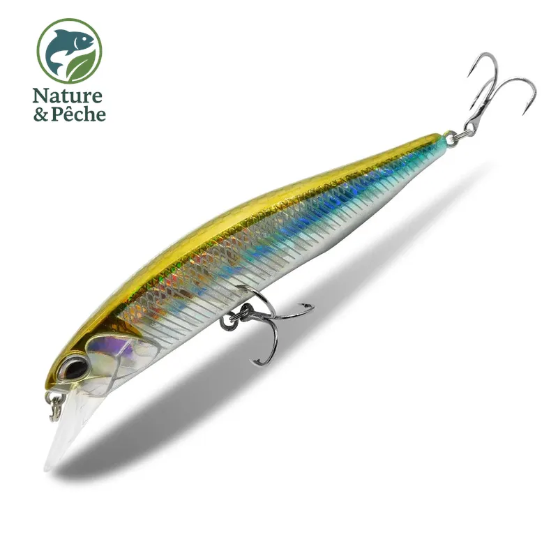 Minnow KES Fishing SPW100 – 100 mm / 16 g, suspending 0.8–1.5 m, leurre dur brochet, sandre & bar
