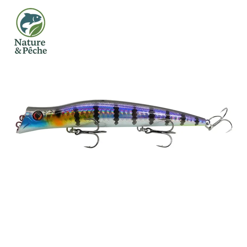 Stickbait topwater KES Fishing DW0020 – 130 mm / 17.5 g, leurre de surface pour brochet, bar & black bass