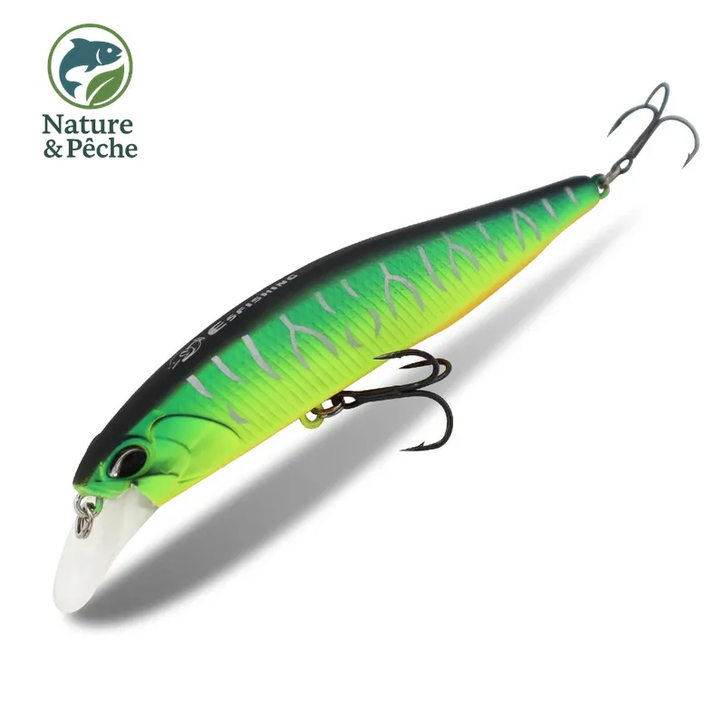 Minnow KES Fishing SPW100 – 100 mm / 16 g, suspending 0.8–1.5 m, leurre dur brochet, sandre & bar