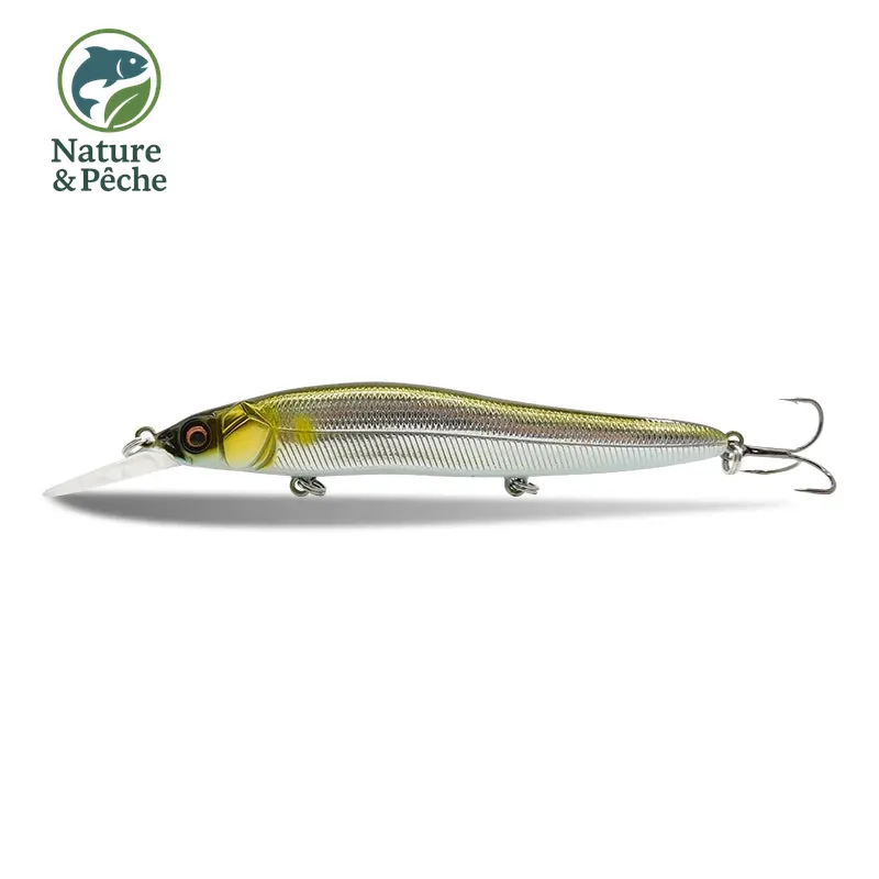 Minnow KES Fishing DW0015 – 110 mm / 14 g, slow floating, leurre dur pour brochet, sandre & bar