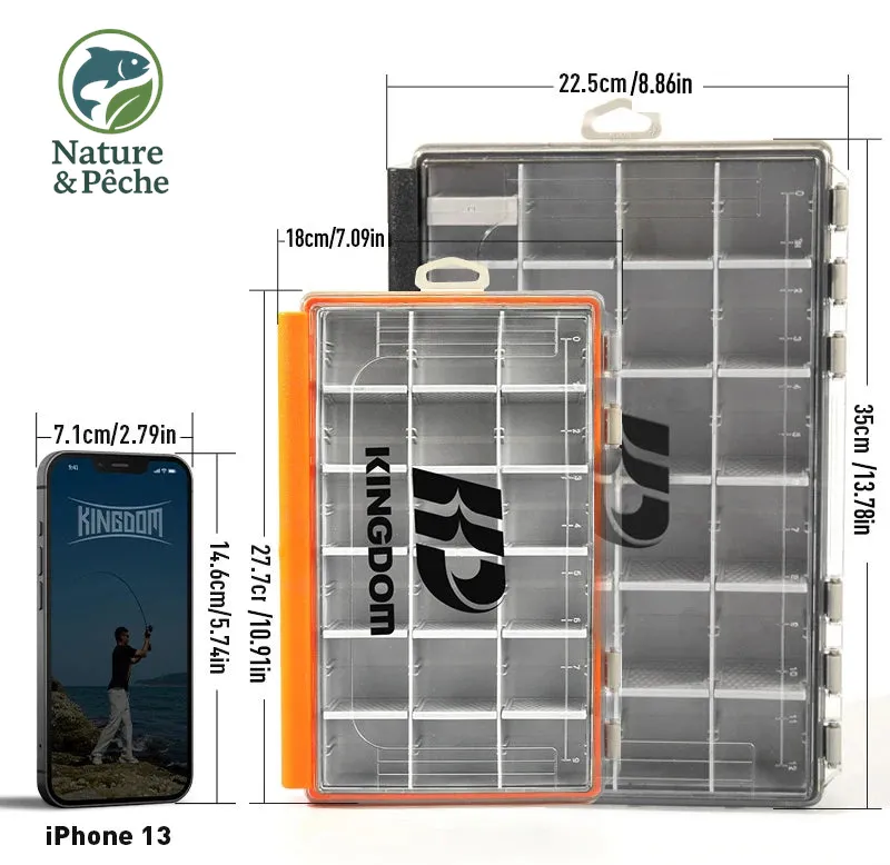 Boîte de pêche KINGDOM – Tackle box multifonction avec séparateurs amovibles, 2 tailles disponibles