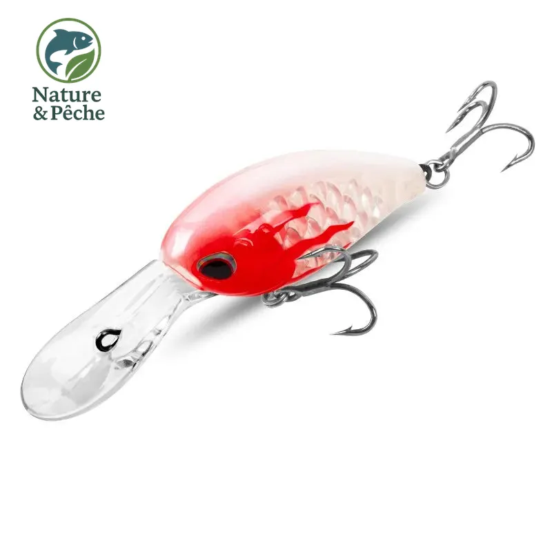 Leurre crankbait flottant KINGDOM FAT BOY II – 43 mm, 6/6.5 g, 2 types de bavettes, spécial bass & truite