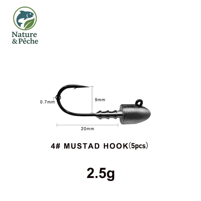 Têtes plombées KESFishing JH007 – 2,5 à 10 g pour leurres souples, mer & eau douce
