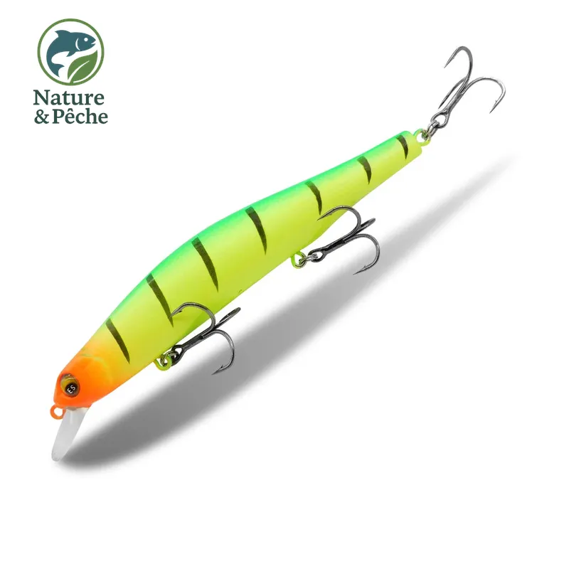 Minnow KES Fishing 112D – 112 mm / 17 g, suspending 0–1.2 m, leurre dur pour brochet, sandre & bar
