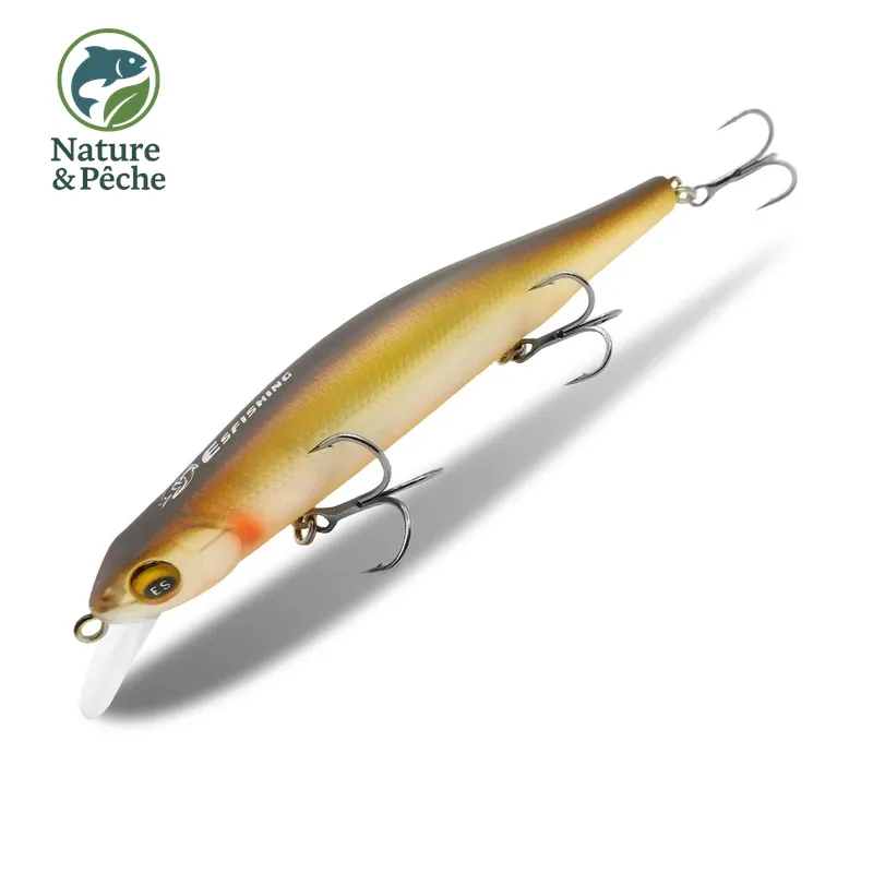 Minnow KES Fishing 112D – 112 mm / 17 g, suspending 0–1.2 m, leurre dur pour brochet, sandre & bar