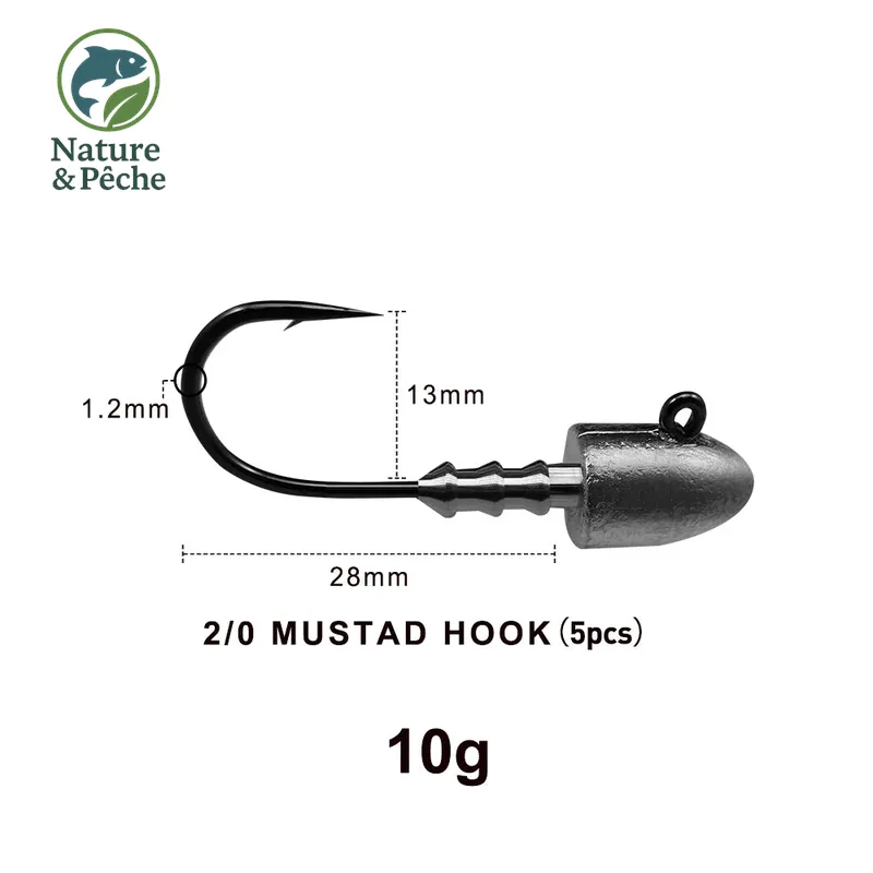 Têtes plombées KESFishing JH007 – 2,5 à 10 g pour leurres souples, mer & eau douce