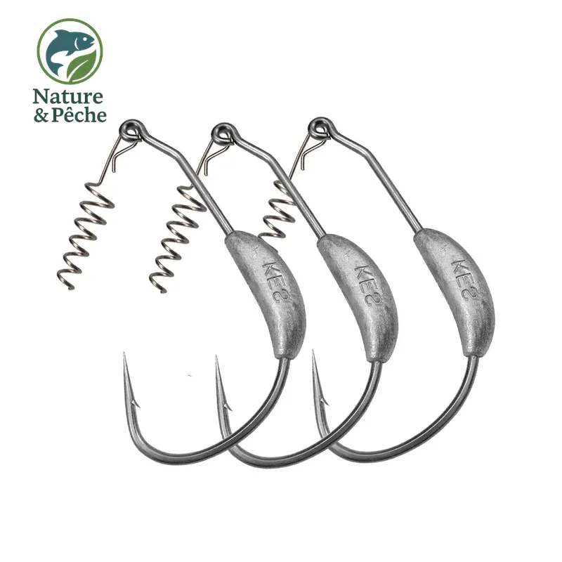 Pack de 5 têtes plombées KESFishing JIG003 – têtes rondes polyvalentes pour leurres souples (eau douce & mer)