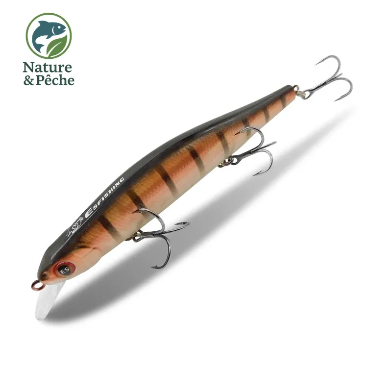 Minnow KES Fishing 112D – 112 mm / 17 g, suspending 0–1.2 m, leurre dur pour brochet, sandre & bar