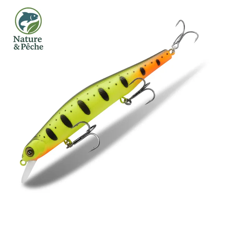 Minnow KES Fishing 112D – 112 mm / 17 g, suspending 0–1.2 m, leurre dur pour brochet, sandre & bar