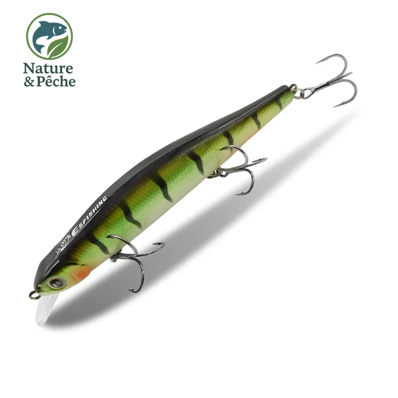 Minnow KES Fishing 112D – 112 mm / 17 g, suspending 0–1.2 m, leurre dur pour brochet, sandre & bar