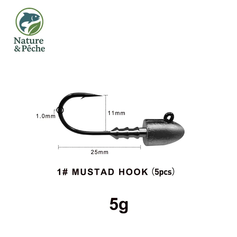 Têtes plombées KESFishing JH007 – 2,5 à 10 g pour leurres souples, mer & eau douce
