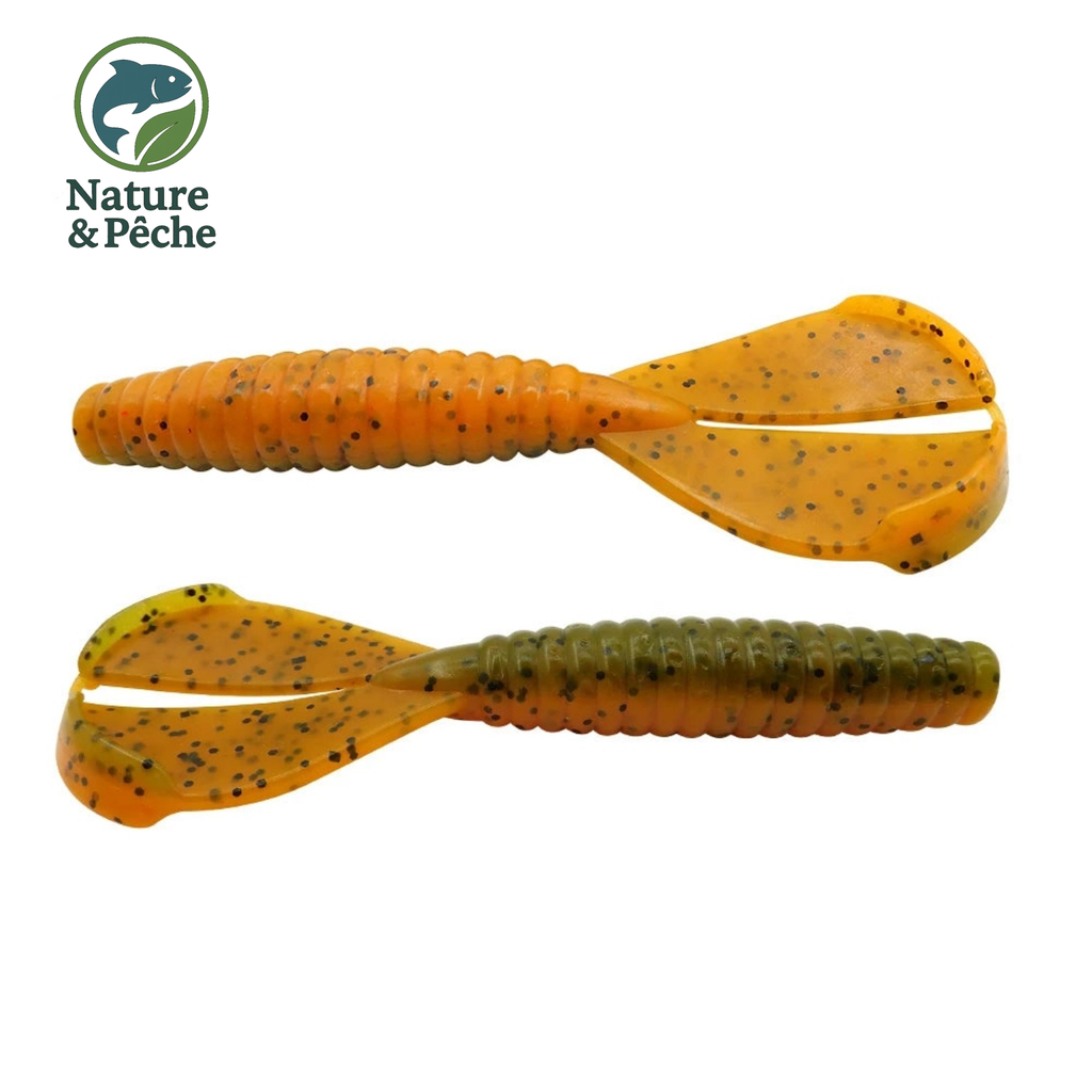 KESFishing Twin Tail Craw – 90 mm / 6,4 g | Leurre Finesse Bass, Sandre, Perche