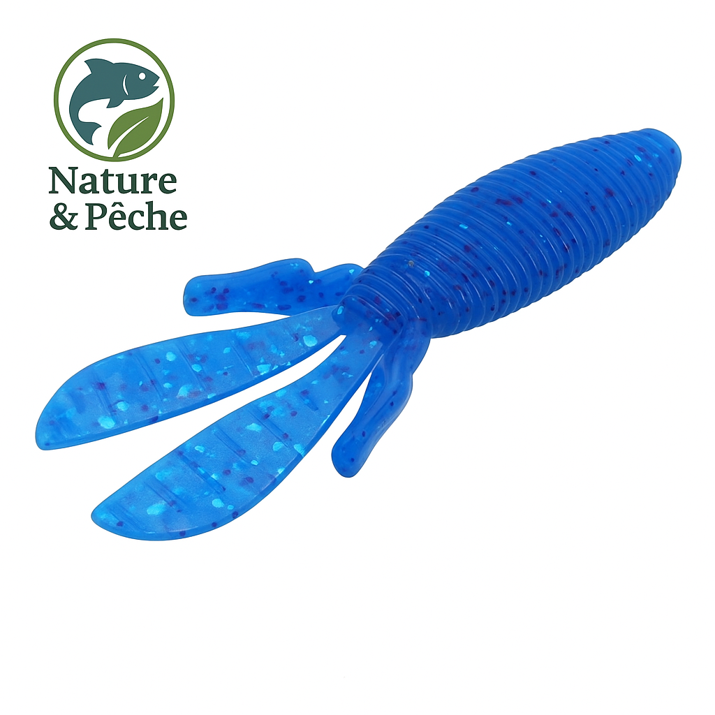 Leurre Souple MD BOMB Craw – 95 mm | Goût Crevette pour Sandre, Bass, Brochet